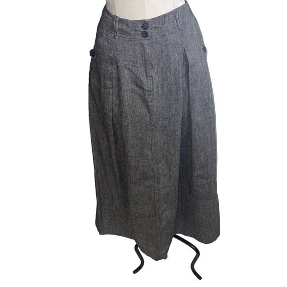 Poetry Womens Skirt Size US Gray Midi Zip Pockets Pleated